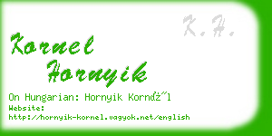 kornel hornyik business card